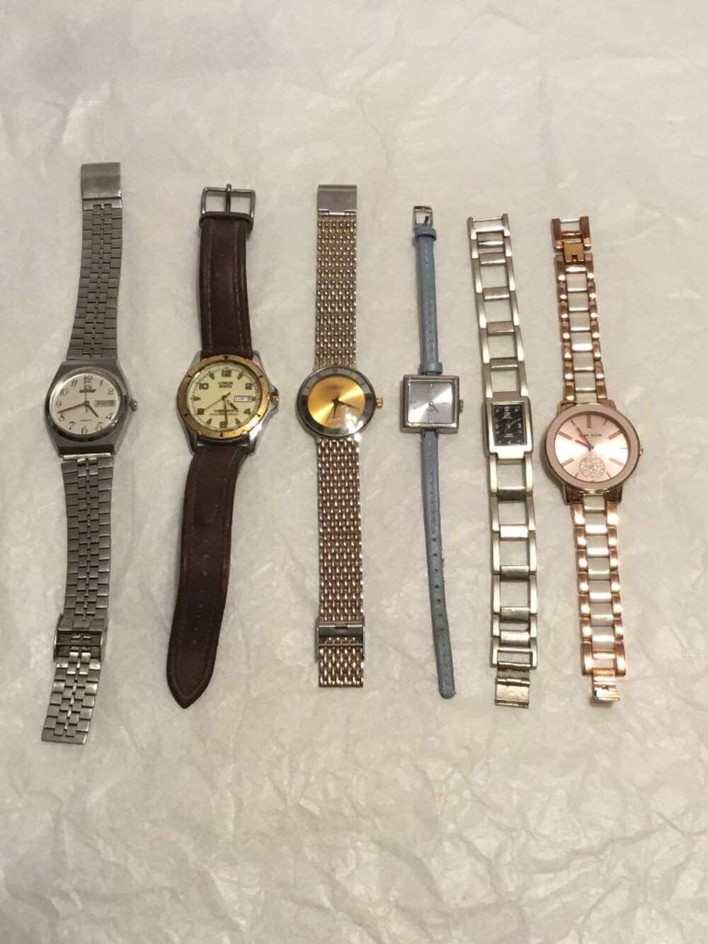 Lot of 7 wrist watches with bands - Fondini, Helbros, Anne Klein, Lorus, etc.